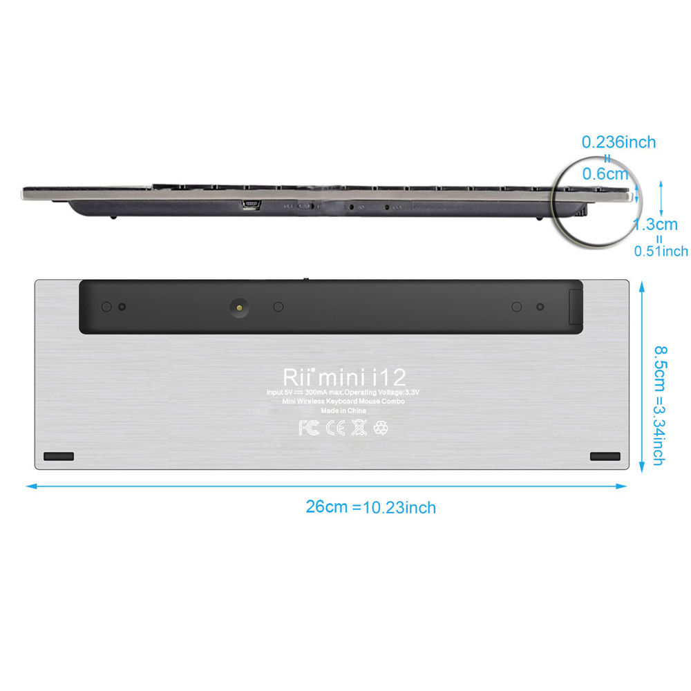 מקלדת ומשטח מגע Riitek mini i12 Wireless