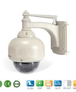 מצלמת IP חיצונית אלחוטית ממונעת WANSCAM P2P HD 720P, טכנולוגיית ONE KEY SETTING, ראיית לילה, הקלטה על כרטיס זיכרון עד 128GB