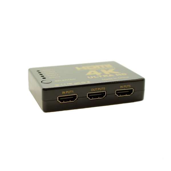 מפצל HDMI SWITCH 4K חמש כניסות עם שלט ועינית – תמונה 2