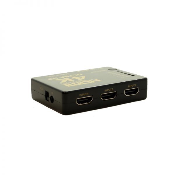 מפצל HDMI SWITCH 4K חמש כניסות עם שלט ועינית – תמונה 3