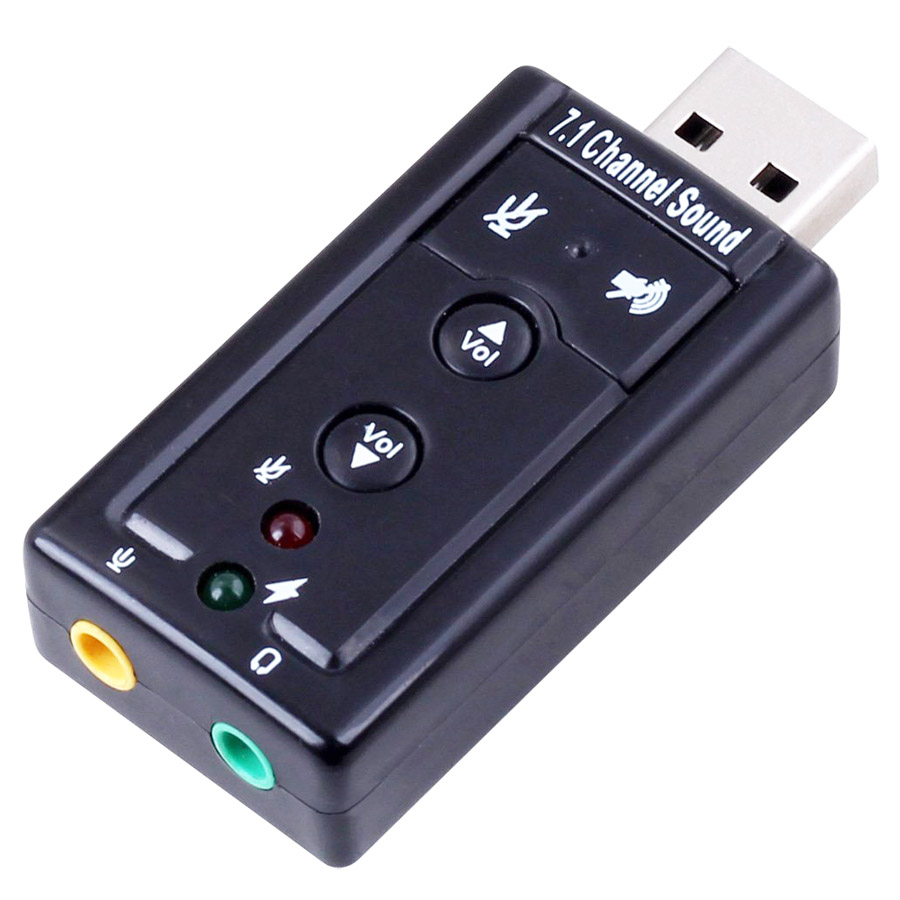 כרטיס קול חיצוני למחשב בחיבור USB עם שליטה בעוצמה הקול