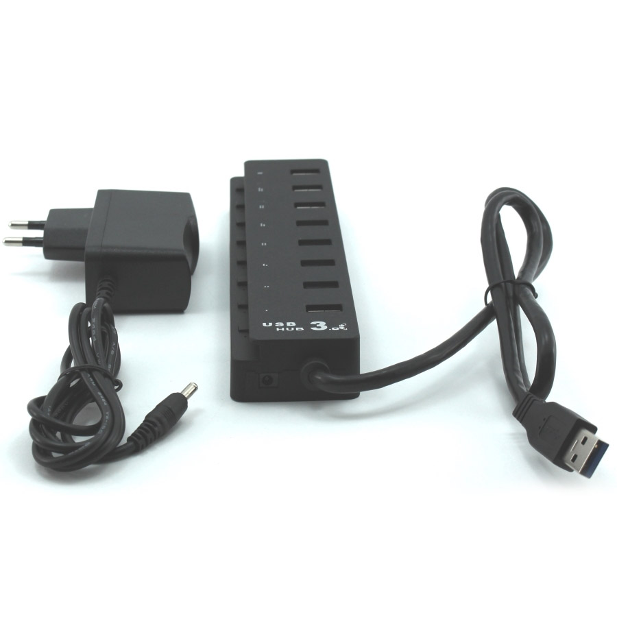 מפצל USB 3.0 ל- 8 כניסות Gold Touch כולל ספק כח – תמונה 3