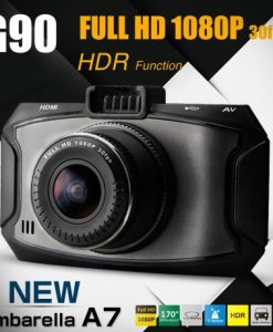 מצלמת דרך G90 באיכות 1296P זווית צילום 170, צ'יפ Ambarella A7
