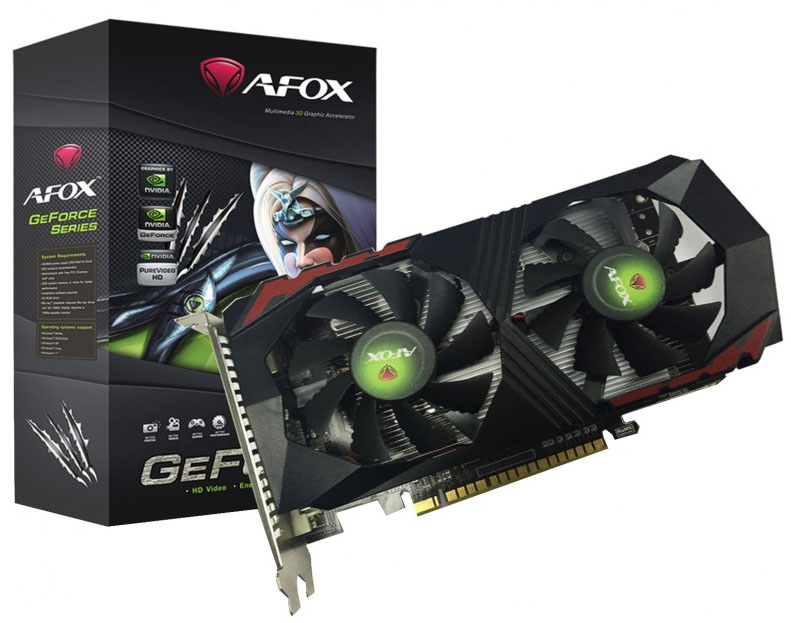 כרטיס מסך AFOX GTX 1050TI 4GB DDR5 DVI HDMI DP DUAL-FAN