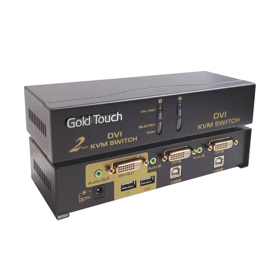 KVM / קופסת מיתוג / ספליטר / מתג / 2Port DVI KVM Switch