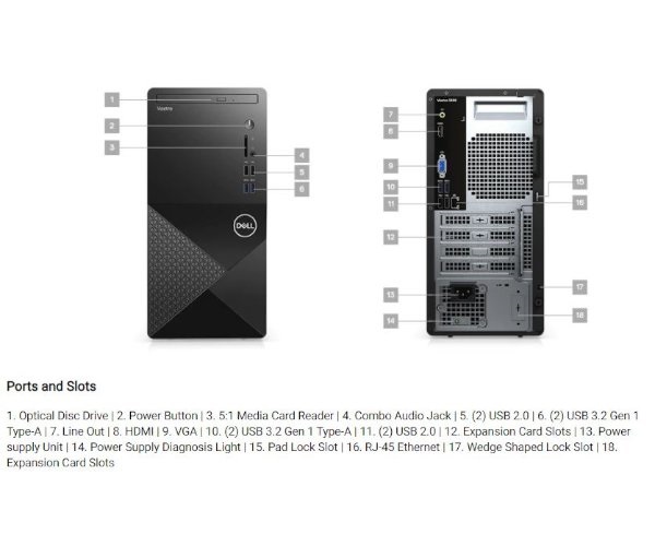מחשב Intel Core i3 Dell Vostro 3888 MT VM-RD09-13302 Mini Tower דל – תמונה 3