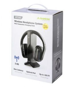 סט אוזניות אלחוטיות ותחנת עגינה וטעינה Avantree AV-WSHT-280-BLK