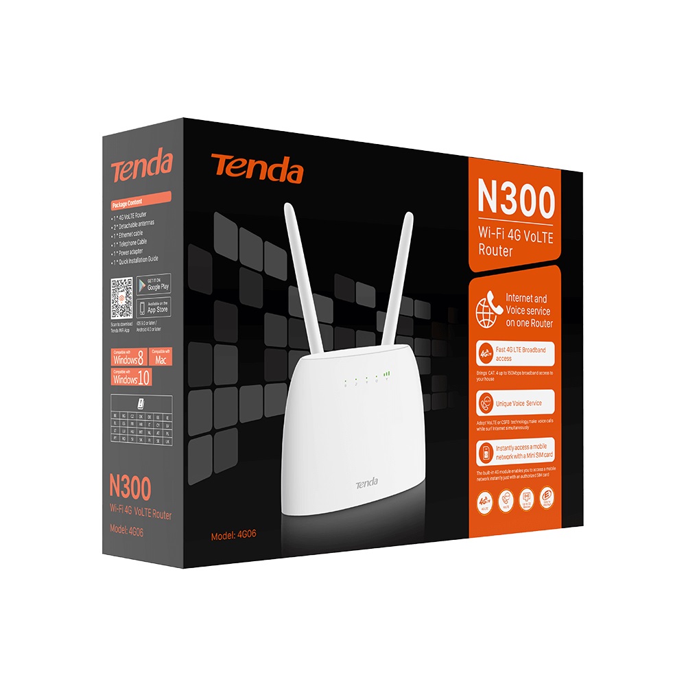 ראוטר כולל מודם Tenda 4G06