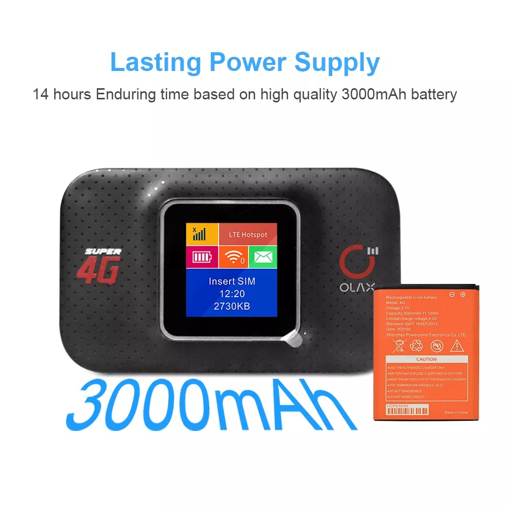 מודם סלולרי OLAX Wi-Fi 4G LTE 3000MAH – תמונה 2