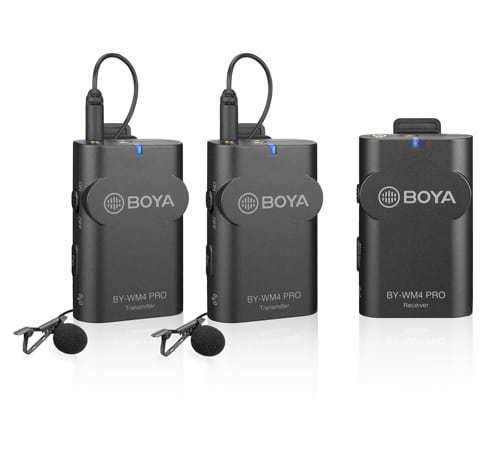 קיט 2 מקרופונים אלחוטיים ומקלט Boya BY-WM4 PRO-K2