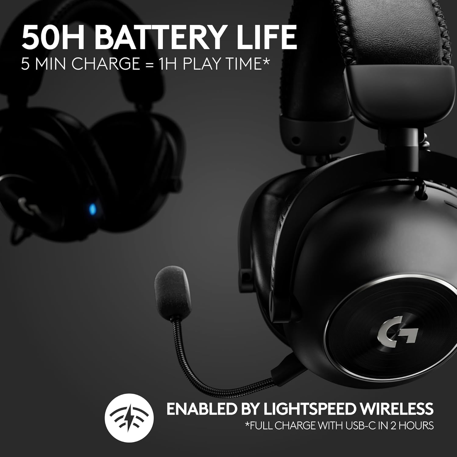 אוזניות Logitech G Pro X 2 Lightspeed Bluetooth לוגיטק – שחור