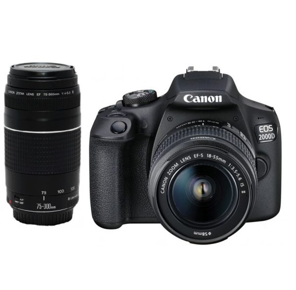 CANON EOS 2000D + 18-55mm+75-300mm