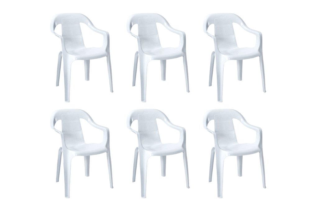 6 כיסאות מילי - לבן