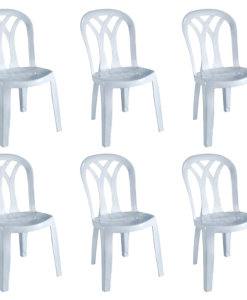 6 כיסאות פטיו - לבן